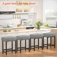 thumbnail image 2 of Rectangle Stretch Counter Height Barstool Slipcovers Rectangular Vanity Stool Cover Kitchen Counter Saddle Seat Cover 4PC Light Gray, 2 of 12