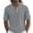 Gray, variant on Mens Button Henley Shirts Solid Color Short Sleeve Loose Fit Tops Summer Fashion Beach Vacation Clothes for Daily Wear Army Green M