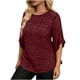 thumbnail image 1 of Mujeres Partido Tops Casual Brillante Elegante Suelto Ajuste, Color Sólido Blusa para la Primavera Diaria, 1 of 9