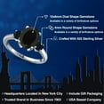 thumbnail image 2 of Gem Stone King 2.94 Cttw Black Onyx 3-Stone Engagement Ring for Women | 925 Sterling Silver | Oval 10X8MM and Round 4MM | Three Stone Wedding Anniversary Promise Ring for Women, 2 of 6