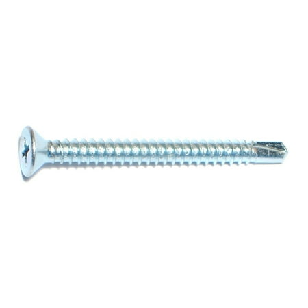

#10-16 x 2 Zinc Plated Steel Phillips Flat Head Self-Drilling Screws SSFS-090
