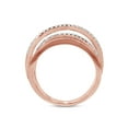 thumbnail image 5 of 1/4 ct. t.w Round Cut Lab Created Moissanite Diamond Crossover Statement Ring Wedding Bands for Women In 14K Solid Rose Gold (G-H Color, VVS1 Clarity, 0.25 Cttw)-6.5, 5 of 8