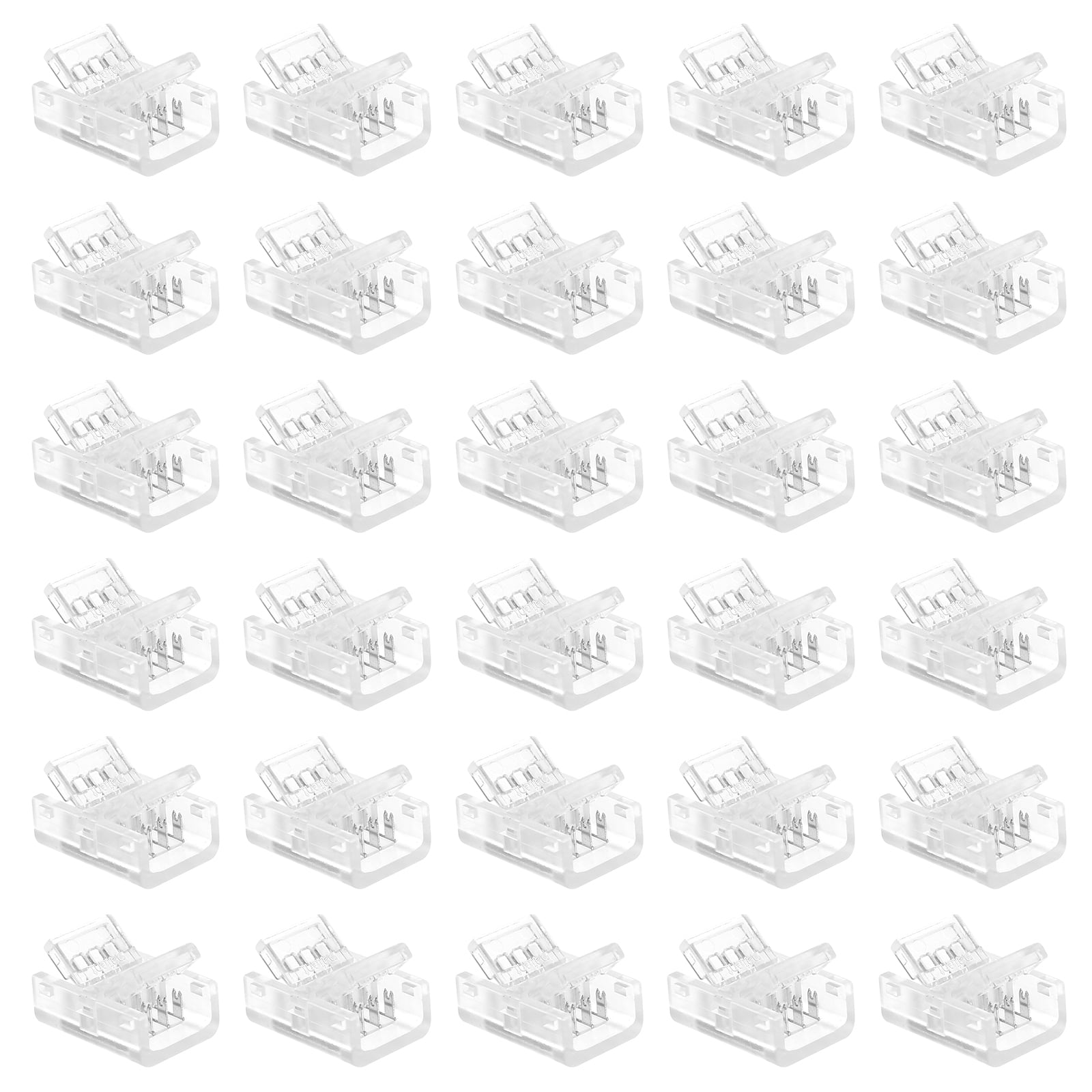 Adifare 30Pcs LED Light Strip Connectors Transparent LED Lighting