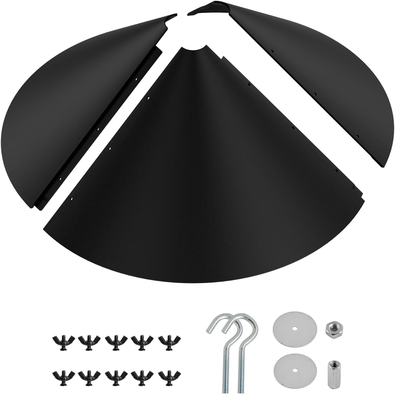Outdoor Squirrel Proof Bird Feeders, 19 Inch Metal Squirrel Baffle for Bird Feeder Pole, Bird House Guard for Shepherd’s Hook, Rust Chew Proof Heavy Duty