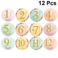 thumbnail image 4 of 12Pcs Creative Round Shaped Sticker Baby Month Stickers Milestone Self-Adhesive Stickers for Newborn, 4 of 9