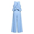 thumbnail image 4 of Women's Plaid Print Crew Neck Sleeveless Top and Straight Leg Pants Set Casual Modern Two Piece Ensemble L, 4 of 6