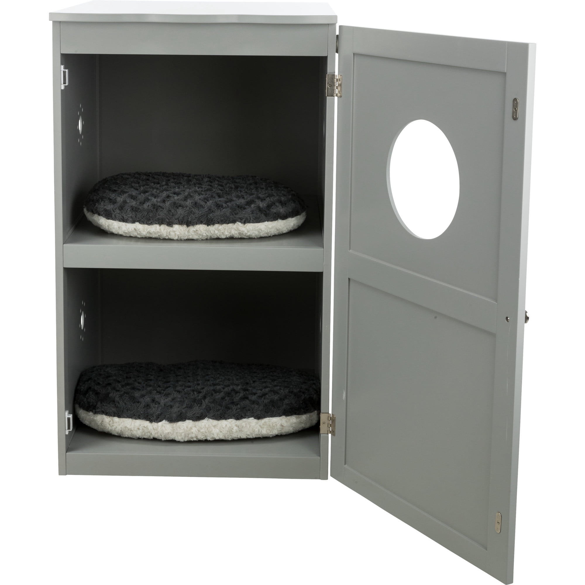 TRIXIE 2-Story Cat Litter Box Enclosure Hidden Litter Indoor Cat Furniture Accent Table, Gray