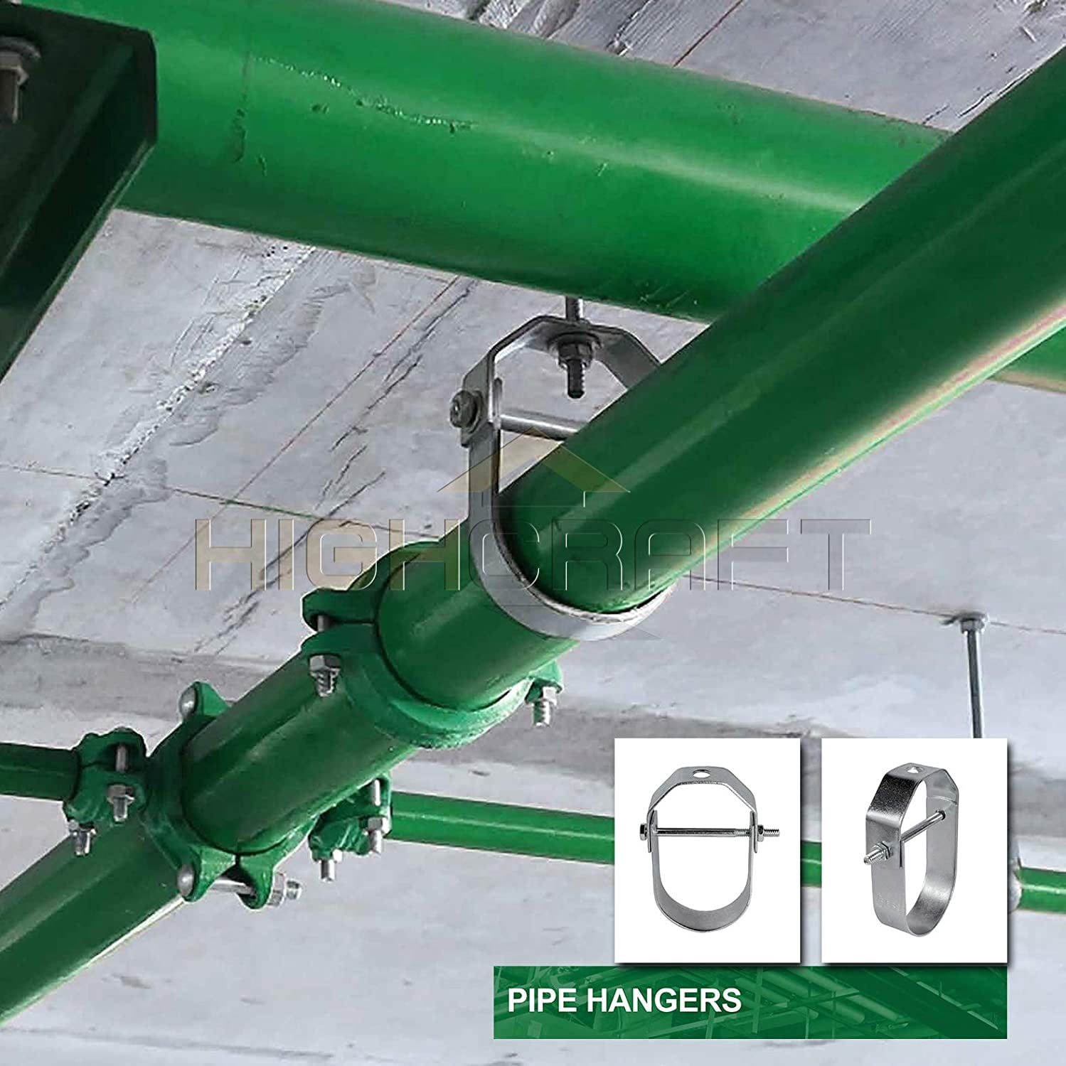 Highcraft 1 in. Clevis Hanger for Vertical Pipe Support in Light Duty Electro Galvanized Steel (10-Pack)