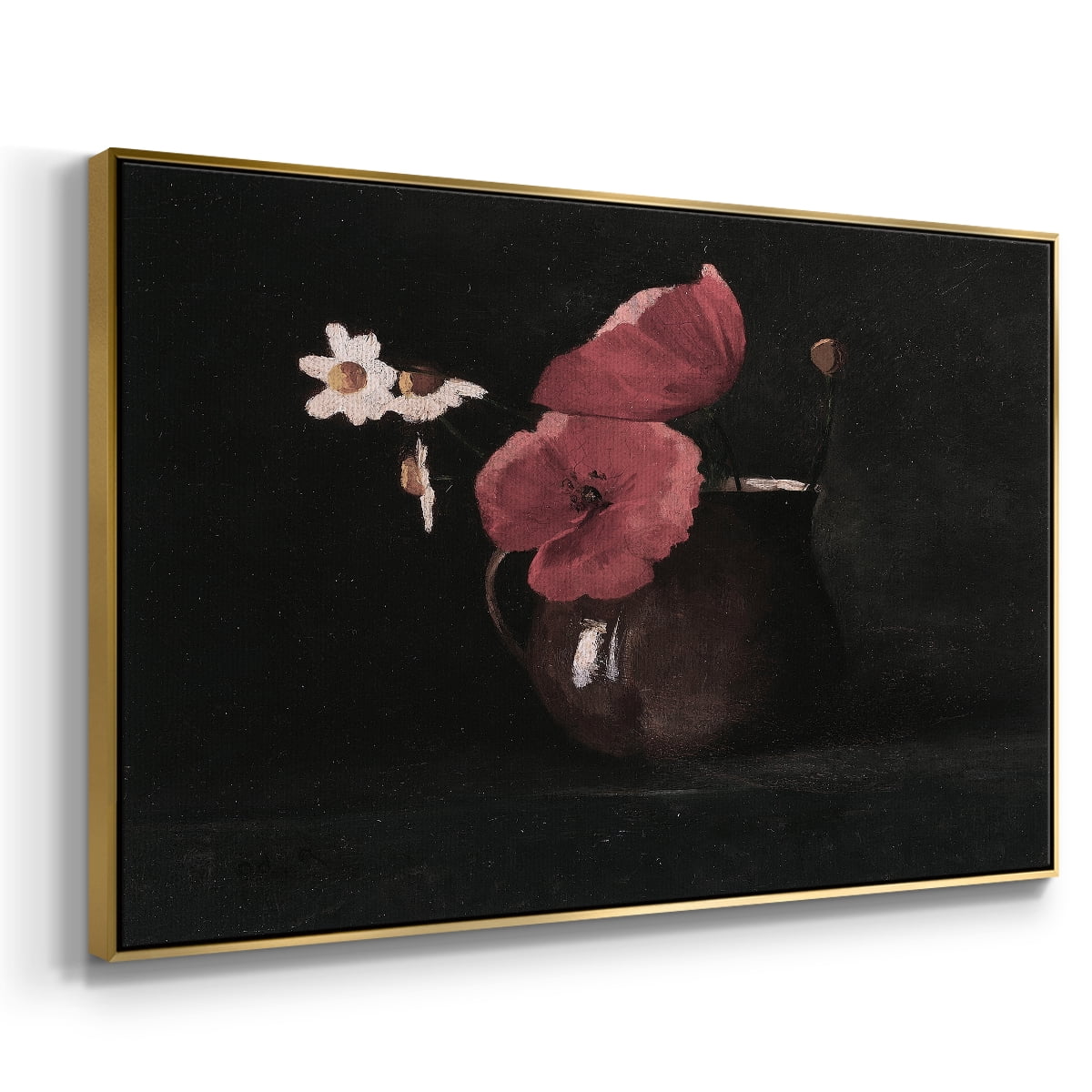 Vintage Botanical Print-XL By Wexford Home Framed in Gold Wood Gallery Wrapped Canvas 25 in. x 37 in.