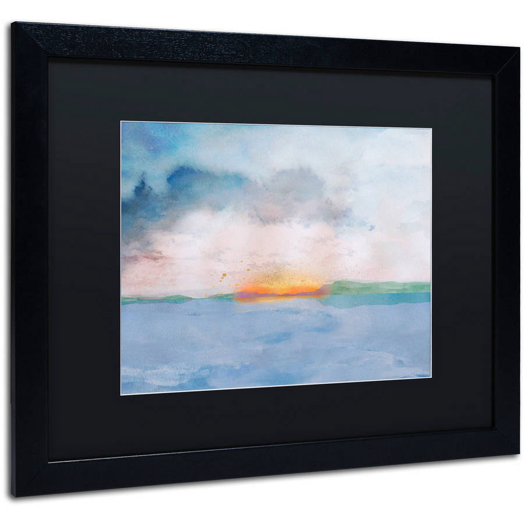 Trademark Fine Art "Sunset" Canvas Art by Lisa Powell Braun, Black Matte, Black Frame