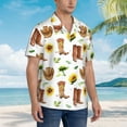 thumbnail image 6 of Picia Rustic Western Charm Gentle Cotton Regular Fit Short Sleeve Casual Hawaiian Shirt for Men-Large, 6 of 8