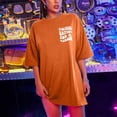 thumbnail image 2 of Ichuanyi Women Oversized T-Shirts Slogan Graphic Drop Shoulder O-Neck Short Sleeve Tees Blouse Plus Size Loose Pullover Tops, 2 of 9