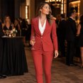 thumbnail image 4 of AZoiNM Women's 2-Piece Slim Fit Suit Set, Classic Lapel Blazer and Straight Pants, Business Casual Office Work Outfits for Spring Summer Fall, 4 of 12