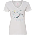 thumbnail image 3 of Inktastic Christmas Polar Bear and Cub with a star Women's V-Neck T-Shirt, 3 of 5