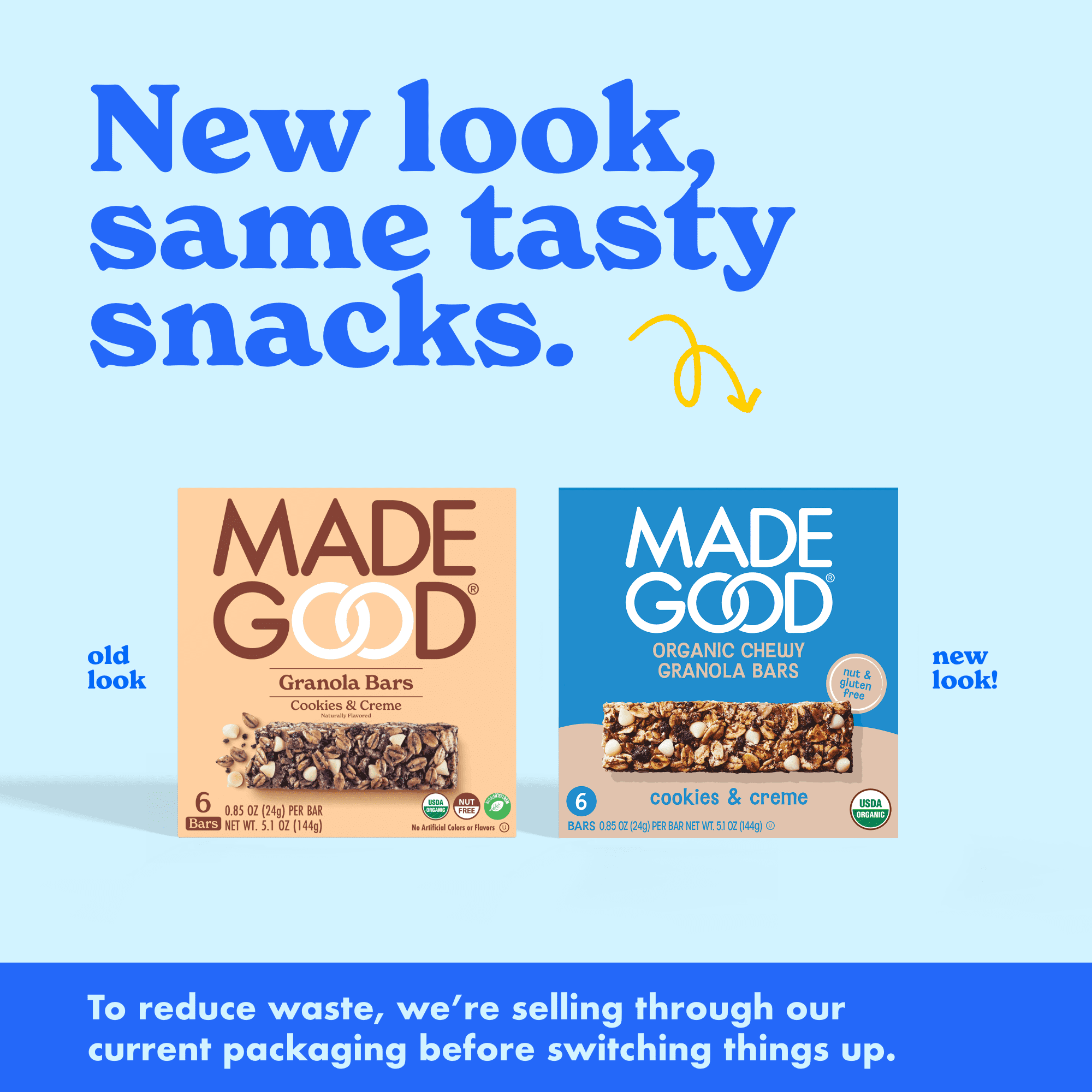 (3 pack) MadeGood Cookies & Crème Granola Bars, 6 Healthy Snack Bars, 0.85 oz Each