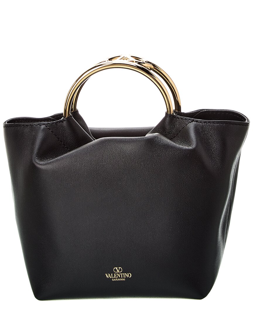 Valentino VLogo Leather Bucket Bag, Black - Walmart.com