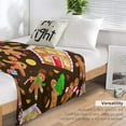 thumbnail image 4 of Christmas Gingerbread Purple Flannel Fleece Throw Blanket Xmas Candy Cane 50x60 Inches Soft Blanket for Couch,Cozy,Warm,Lightweight, 4 of 6