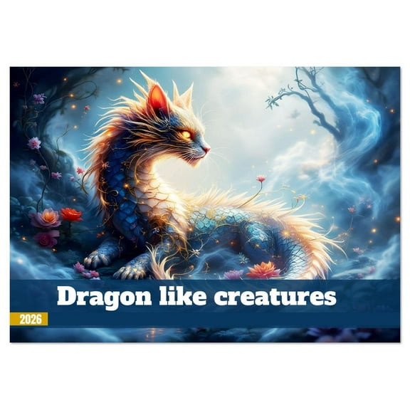 Dragon like creatures (Monthly Wall Calendar 2026 11.7 x 16.5 (open)), CALVENDO 14 Month Calendar