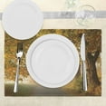 thumbnail image 3 of Ambesonne Scenery Place Mats Set of 4, Misty Autumn Morning, Standard Size, Pale Coffee Green, 3 of 6