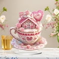 thumbnail image 2 of 5 Pack Valentine's Day Decorations Indoor Valentines Day Decor for for Table Office Desk Tabletop Centerpiece Acrylic Pink Cupcake Shaped Plaque Gift for Women Girlfriend Friends, 2 of 6