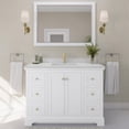 thumbnail image 2 of Wyndham Collection Light-Vein Wood Single Bathroom Vanity in White/Gold, 2 of 7