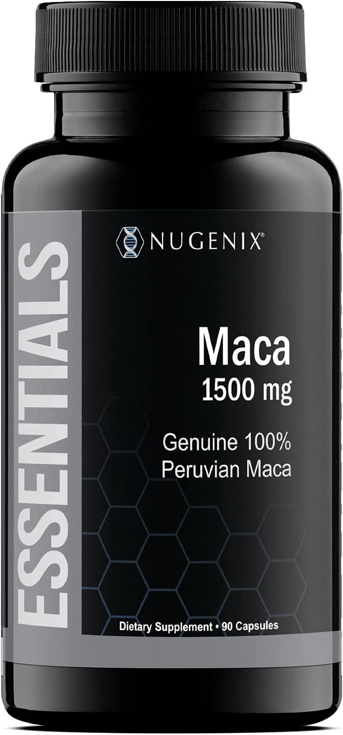 Nugenix Essentials Maca Root Powder Capsules - 1500mg Genuine 100% Peruvian Maca Extract - 90 Count
