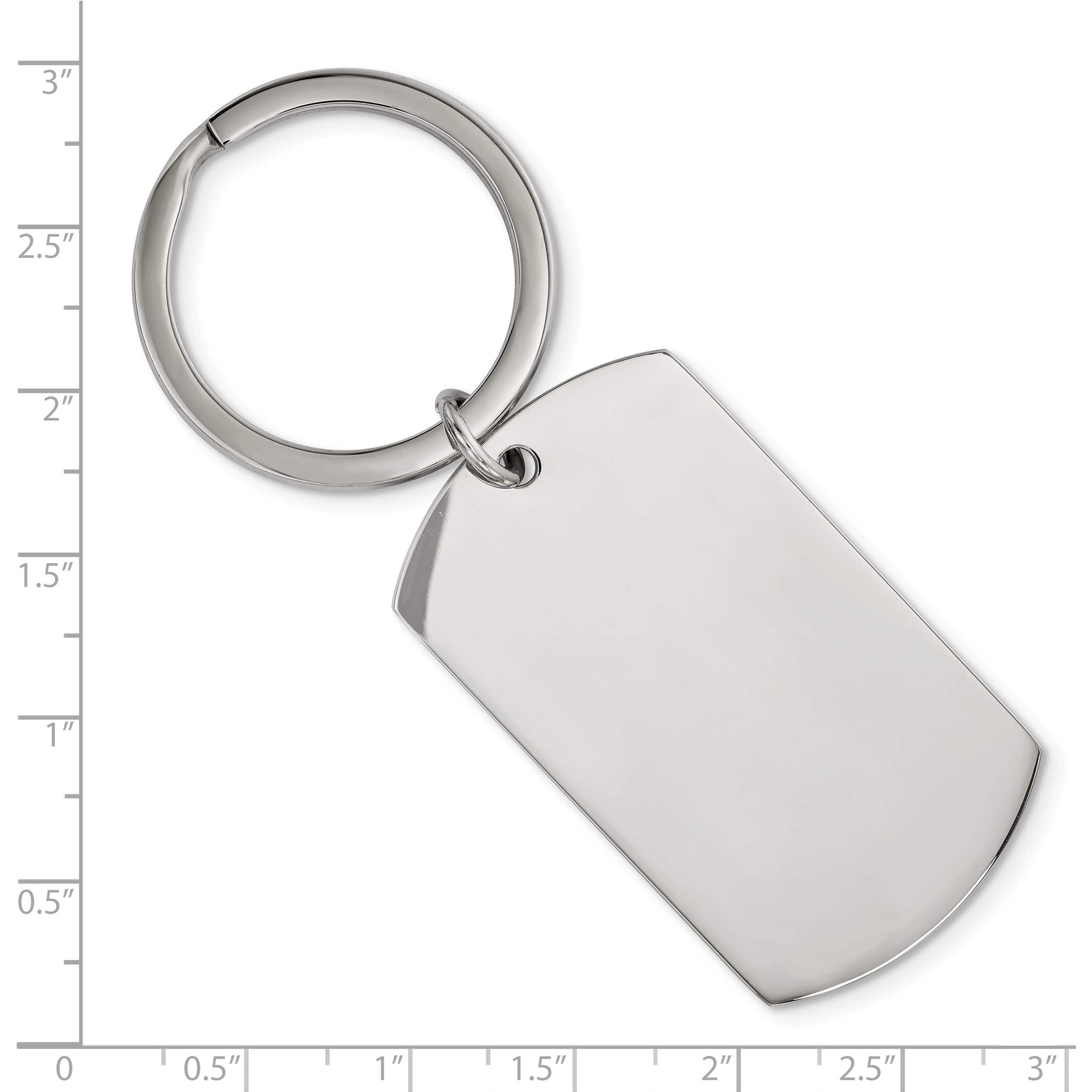 Stainless Steel Brushed And Polished 1.85mm Reversible Key Ring (82.35 X 29.5) Made In China srk151