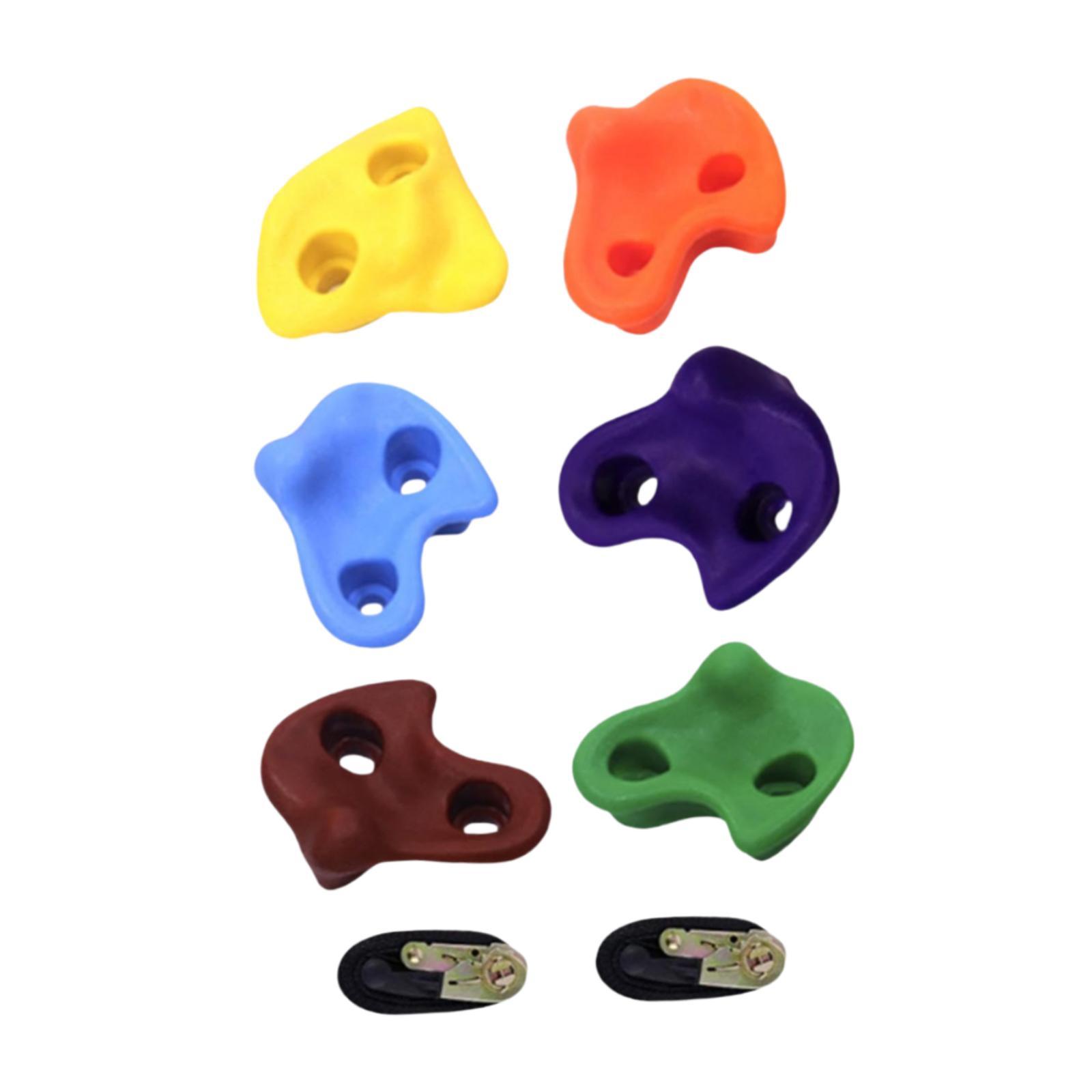 Miulika 6x Tree Climbing Holds for Kids Climber Load 220lb Nonslip Grip with 2 Ratchet Straps for Park Games Obstacle Course Training