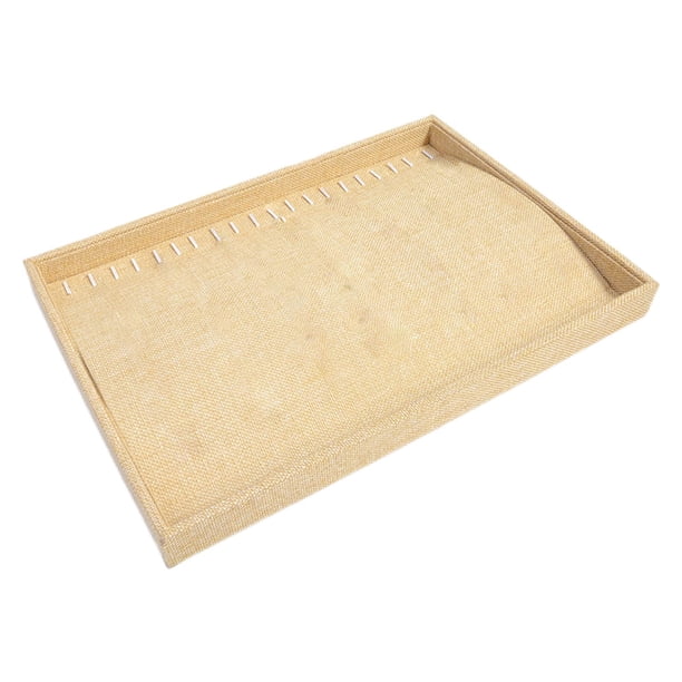 Bandejas de joyería apilables Caja organizadora de contenedores de joyería envuelta en arpillera, insertos Bandeja para collares Yuyangstore Bandeja de almacenamiento de joyas