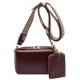 thumbnail image 1 of Bolsa bandolera 2 en 1 tejido con correa ancha para mujer, Bolsa de hombro para cámara (rojo vino) Tmvgtek Para Estrenar, 1 of 9
