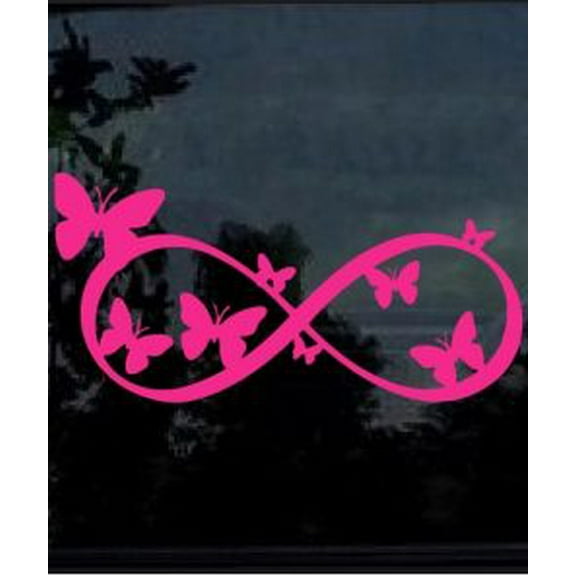 Butterfly Infinity Pink 6 Inch Professional Sticker for Truck, Car, Tumbler, Cup, Laptop, Decor, Locker, Table, Window