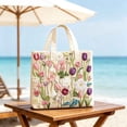 thumbnail image 4 of Vintage Embroidery Quilted Canvas Tote Bag,Multi-Style Floral Cat Book Pattern Large Capacity Shoulder Handbag for Women Daily Travel Shopping,12", 4 of 8