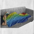 thumbnail image 6 of Colorful Soft Flannel Fleece Throw Blanket, Abstract Psychedelic Warped Contour Stripes Motion Modern Artwork Print, Cozy Plush for Indoor and Outdoor Use, 50" x 70", Magenta Blue, by Ambesonne, 6 of 6