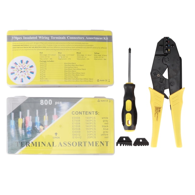 Wire Crimper Tool Set MultiFunction Terminal Crimper Ratcheting Ferrule Crimping Plier
