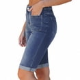 thumbnail image 4 of SOOMLON Stretchy Jean Shorts for Women Plus Size Button Denim Knee Length Shorts Jorts with Pockets Trendy Bottoms, 4 of 9
