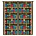 thumbnail image 3 of Pixelated Bookshelf Curtain for Kids, Shelf with Books in Pixel Art Style Game Concept Rod Pocket Window Treatments Drapes for Girls Boys Bedroom Playroom 26"W x 45"L (Pack of 2), 3 of 6