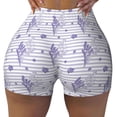 thumbnail image 2 of Goofa Stripes and Sprigs of Lavender Printed Workout Shorts Women Seamless Scrunch Butt Lifting High Waisted Gym Booty Shorts Elastic Workout Shorts-Large, 2 of 8