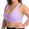 thumbnail image 3 of Plus Size Sports Bra for Women Breathable Supportive Push up Padded Wireless Front Closure Post-Surgery Bras (XL, Purple), 3 of 6