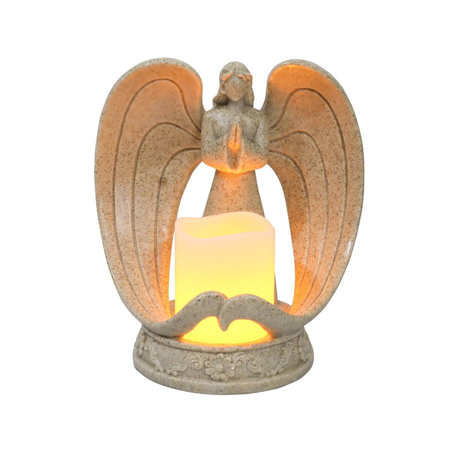 Canddidliike Angel Figurines Flameless Candle Holder, Angel Resin ...