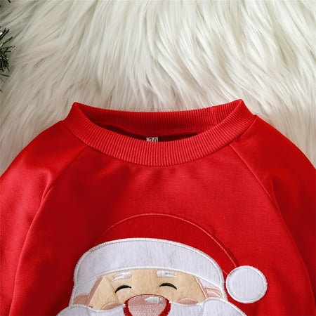

TOWED22 Baby Boys Romper Baby Boys Girls Clothes Letter Print Sweatshirt Romper Long Sleeve Pullover Oversized Bodysuit Fall Clothes Red