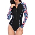 thumbnail image 1 of FFIY One Piece Swimsuits Athletic Training Long Sleeve Bathing Suits for Women Sports UPF 50+, 1 of 6