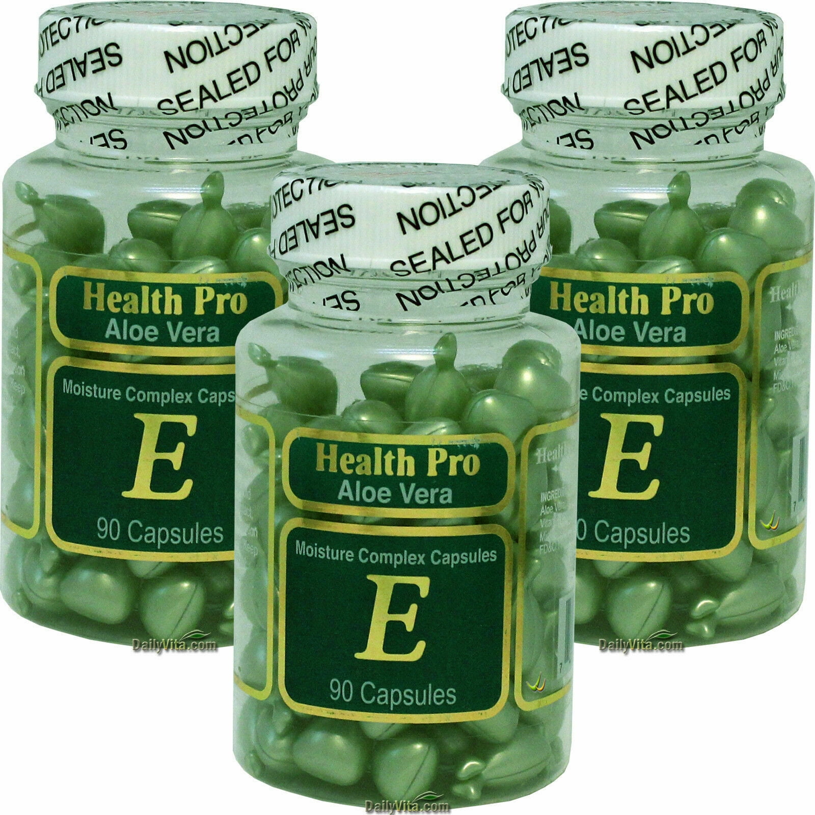 Buy 3 x Aloe Vera VitaminE Moisture Skin Oil 90 Green Capsule Gel
