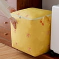 thumbnail image 5 of Uandlove Extra Large Storage Bag with Zipper, 100L Collapsible Fabric Bin for Blankets, Clothes, Seasonal & Moving Storage, Wide Opening, Reinforced Handles, Yellow, 5 of 7