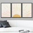 thumbnail image 2 of wall26 Framed Wall Art Print Set Shining Yellow Sun on The Horizon Geometric Nature Illustrations Modern Art Mid-Century Modern Colorful for Living Room, Bedroom, Office Natural - 24"x36"x3, 2 of 5