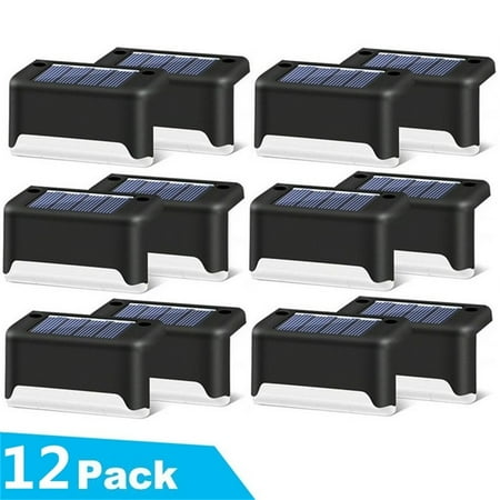 

12 Pcs Solar Lamp Path Stair Outdoor Waterproof Wall Light Garden Landscape Step Deck Lights Balcony Fence Solar Lights