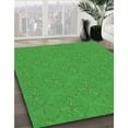 thumbnail image 3 of Ahgly Company Machine Washable Indoor Round Transitional Lime Green Area Rugs, 4' Round, 3 of 7