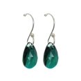thumbnail image 3 of Juego de aretes y cadena con dije en forma de hoja ZVEZDA de plata mexicana ley .925 con esmeralda, 3 of 4