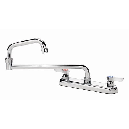 Krowne Krowne 13-818L Robinet Commercial, Montage sur Plateau, Centres de 8 Pouces"; Bec Articulé de 18 Pouces", Valve à Cartouche en Céramique à Quart de Tour, Conforme aux Normes Basses