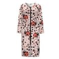thumbnail image 3 of Yuyamidu Ladybug Womens Robes Lightweight Zipper Front Bathrobe Pink Leopard Print Long Sleeve Gowns for Dresses, Robe, Gowns Maple Leaves Nightgown Housecoat Size 3XL, 3 of 7