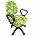 thumbnail image 1 of Exotic Office Chair Slipcover, Tropical Design of Various Hawaiian Leaves Island Feels, Protective Stretch Decorative Fabric Cover, Standard Size, Yellow Green White, by Ambesonne, 1 of 5